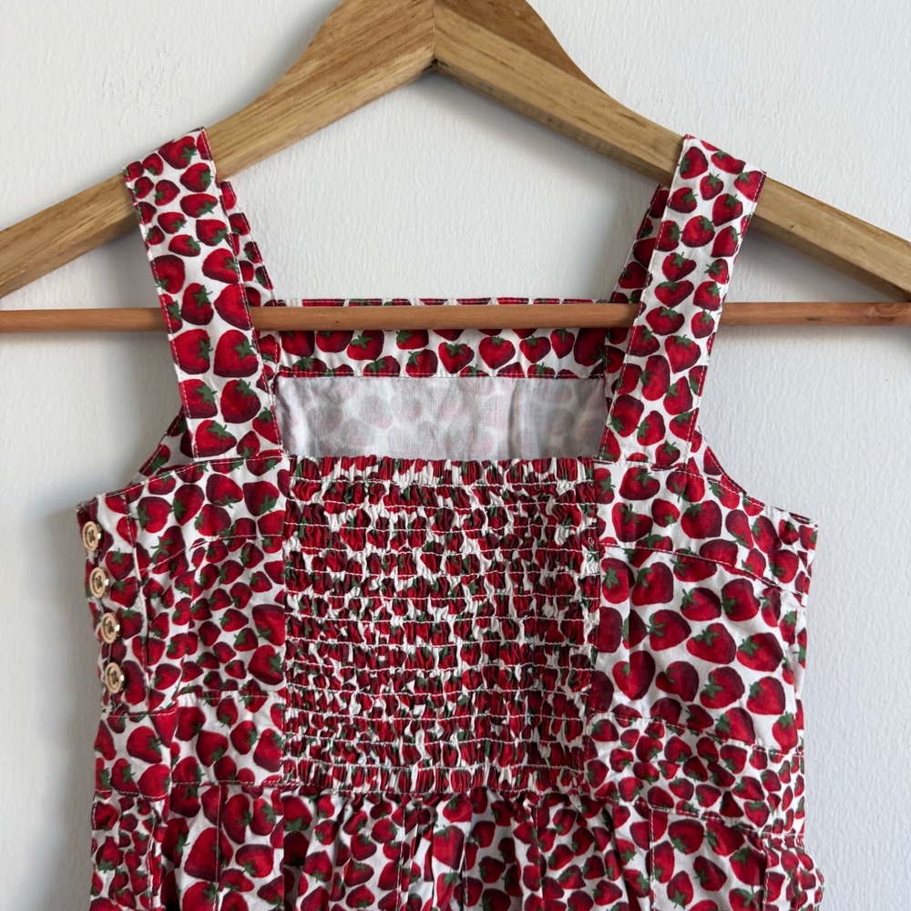 Crewcuts Strawberry Print Cotton Romper Size 5 - Picture 8 of 10